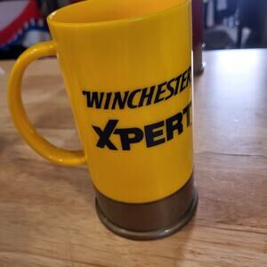 Yellow Plastic Winchester Xpert Shotgun Shell Beer Mug Vintage